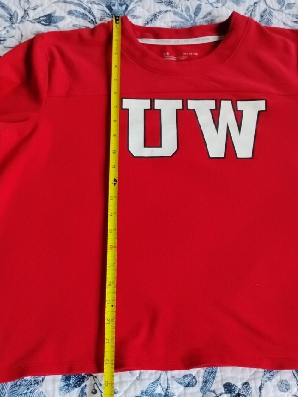 Under Armour Size XL Red UW Long-Sleeve Crewneck Sweatshirt - Picture 13 of 16